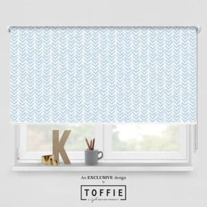 260- Chevrons Blue Striped Roller Blind - various sizes, blackout FREE P&P - Picture 1 of 4