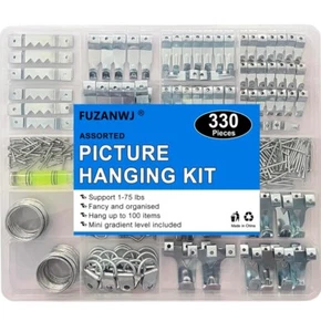 330Pcs Picture Hangers, Picture Hanging Kit, Picture Hanging Hooks Holds 10-75Lb - Picture 1 of 7