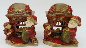 Yankee Candle Scent Wax Tart Warmer Santa Mantle Fireplace Christmas Tea Light - Picture 1 of 12