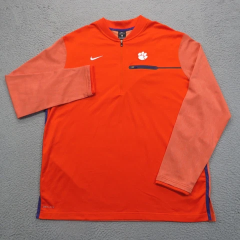 Clemson Tigers Jacket Mens Extra Large Nike 1/4 Quarter Zip Pullover Sweater XL Cover