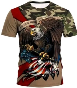 Men's Patriotic American Stars & Stripes T-Shirt Size L Chest 44" New Bagged - Picture 1 of 5