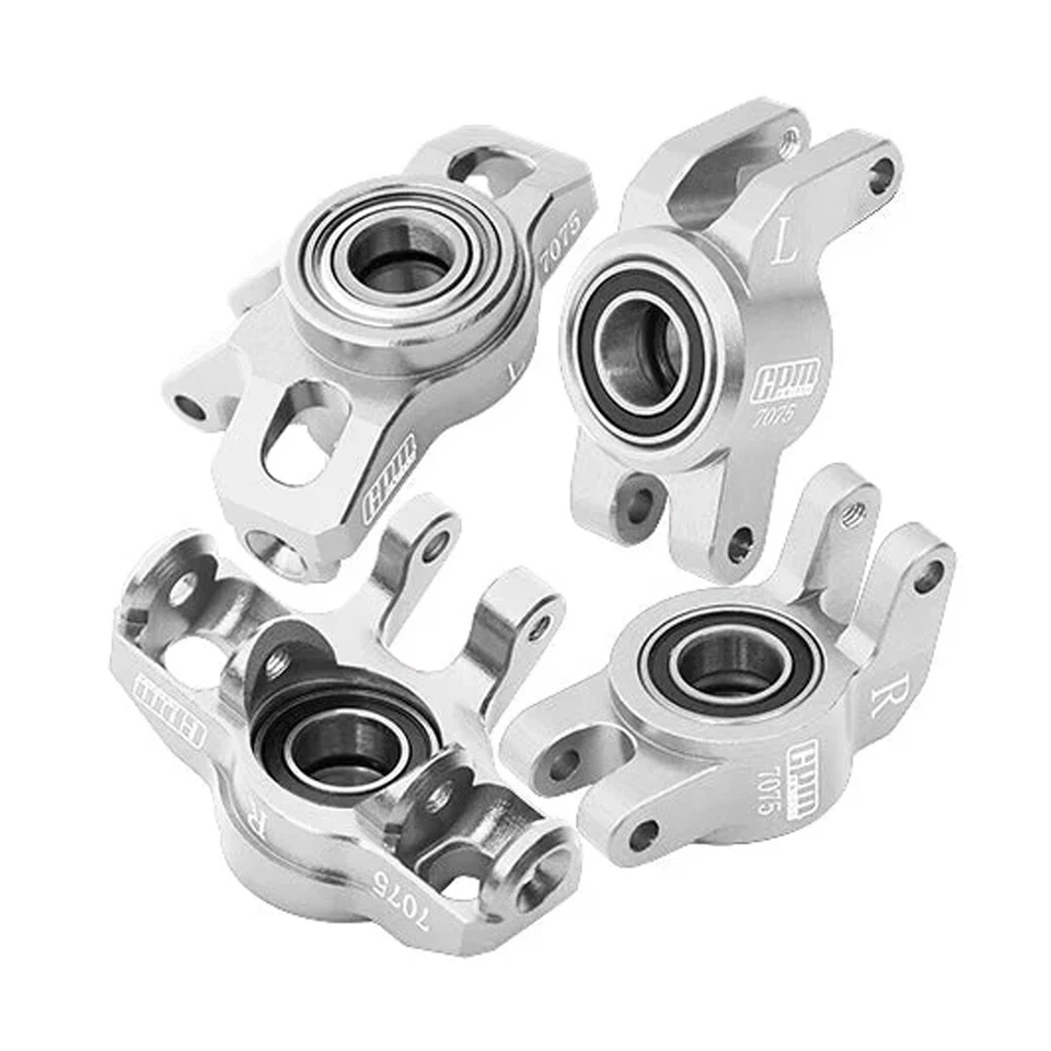 GPM Alum 7075 Alloy Front Steering Block + Rear Hub Silver for Arrma Mojave Grom - Image 1 of 1