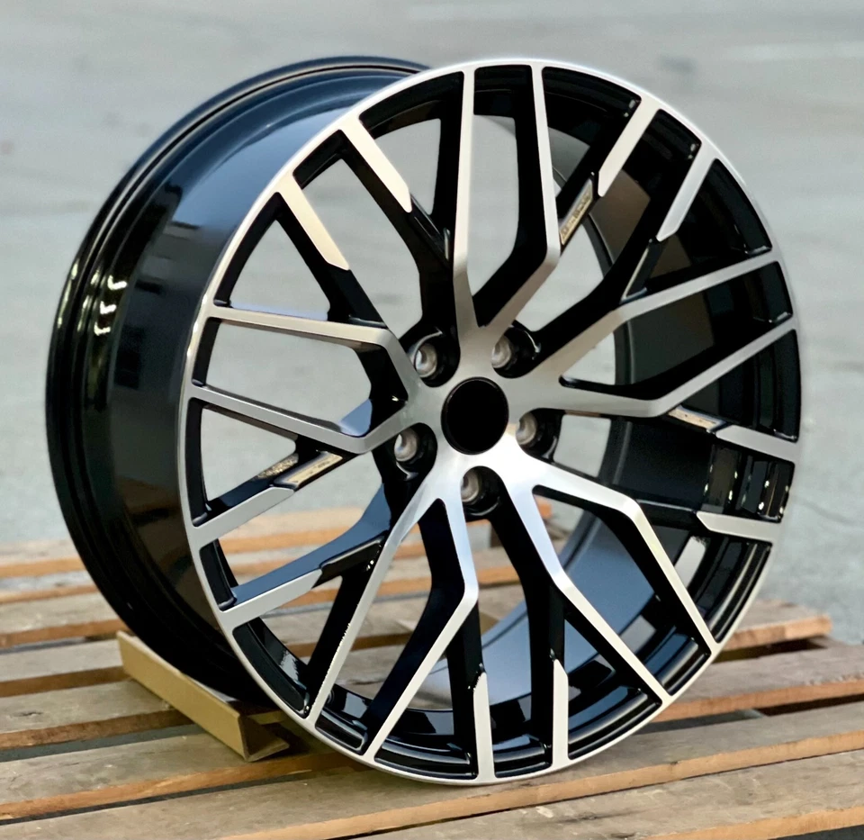 20" RS Black Machined Wheels Fits Audi A3 S3 A4 S4 A5 S5 A6 S6 A7 S7 A8 Q3 Q5 Q7 - Image 1 of 4