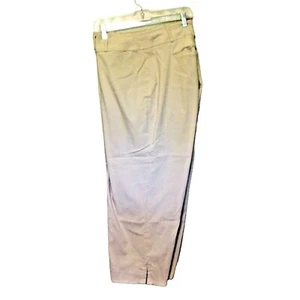 Pantalones al tobillo Lane Bryant 20 caqui claro bronceado vestido informal rayón nailon spandex - Imagen 1 de 7