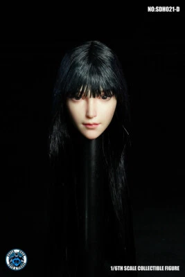 Figura de acción femenina escala 1/6 cabeza esculpida belleza pelo negro niña elfo ajuste 12"" Foto 1 de 2