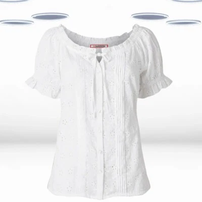Женский топ-бродери с коротким рукавом Ex Joe Browns белый - Изображение 1 из 4