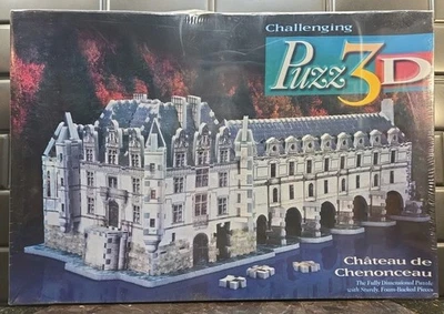Puzz 3D Chateau De Chenonceau Challenging 806 шт 4726 1996 Milton Bradley запечатанный - Изображение 1 из 4
