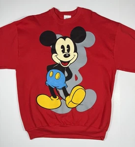 Mickey Mouse Sweatshirt XL, Mickey & Co Vintage Rundhals Erwachsene Rot Disney. - Bild 1 von 9
