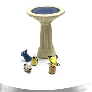Hagen Renaker Vintage Miniatur Figur Geburtsbad und fünf Vögel im Ruhestand - Bild 1 von 5