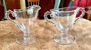Set Imperial Glass Candlewick #400-31 Pedestal Cream & Sugar 4 7/8" & 4 1/4" - Picture 1 of 8