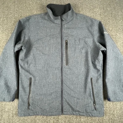 Columbia Softshell Jacket Mens 2XL Gray Blue Heather Full Zip Fleece Lined Coat - Image 1 of 4