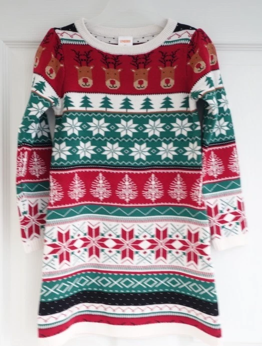NUEVO CON ETIQUETAS Gymboree Navidad Cabina Suéter Tejido Vestido Niña Talla 5/5T Foto 1 de 1