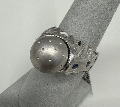 Anillo de Plata EFFY Talla 7.50 Zafiro Rosa 0.32 Ct, Diamante 0.21 Ct Forma de Bola Nuevo con Etiquetas Foto 1 de 4