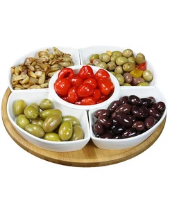 Elama Signature 6 Piece Lazy Susan Appetizer and Condiment Server Set - Picture 1 of 4