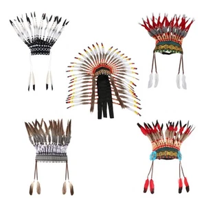 Native American Inspired Headdress Indian Headdress for Halloween Party Cosplay - Picture 1 of 36