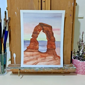 Original Watercolor Painting Arches National Park Moab Utah 9x12 by Jake J - Picture 1 of 8