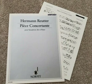 Piece Concertante by Hermann Reutter for Alto Saxophone and Piano - Sheet Music - Picture 1 of 1