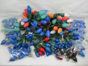 Vintage Weihnachtsbeleuchtung Set 6 Clip On Stränge 149 Glühbirnen C7 & C9 mehrere Farben - Bild 1 von 11