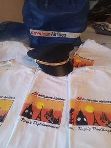 "Flying High Vibes" VTG American Airlines Bag, Captain Hat, + Tees (SEE DESCRIP) - Picture 1 of 11