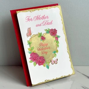 Tarjeta de Colección del Día de San Valentín PARA PADRES por American Greetings 1980 + Sobre - Imagen 1 de 7