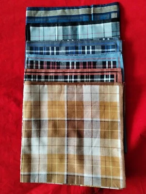 6 QUALITY Mens Handkerchiefs Hankies Hankerchief Cloths 100% Cotton 17"x 17" A   - Image 1 of 4