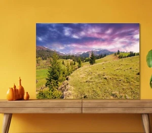 Meadow on the Hill 5mm thick Plastic Poster Ready to Hang 60x45cm - Picture 1 of 3