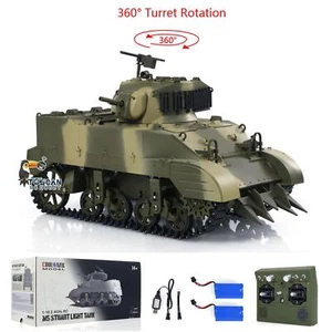 1/16 RC Tank USA M5A1 Stuart VI Remote Control RTR Light Tank Smoke 2 Battery - Picture 1 of 12