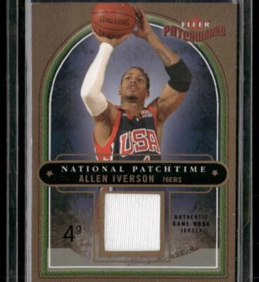 2003-04 Fleer Patchworks #NP/AI Allen Iverson National Patchtime USA #/350 - Image 1 of 2