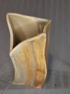 Skip Allen? Pottery Vase Signed Skip Earthtones Heavy 12 Inches - Picture 1 of 8