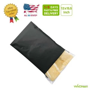 500 12x15,5 Zoll Schwarz Poly Versandtaschen Kleidung Umschlag Kunststoff Versandtaschen - Bild 1 von 14