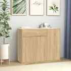 Sideboard Concrete Grey Engineered Wood Cabinet Home Organiser Buffet vidaXL