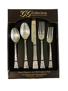 GG Collection Silber Floral Edelstahl gemustert Besteck 20 Teile (Neu) - Bild 1 von 2
