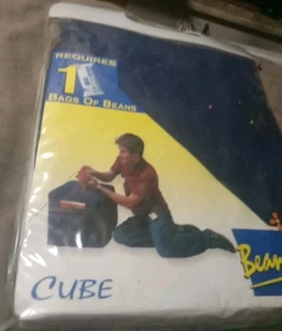 Cube Bean Bag Cover Blue. Gaming Lounge Chair. Takes 1 Bags Of Filling. 15" - Picture 1 of 4