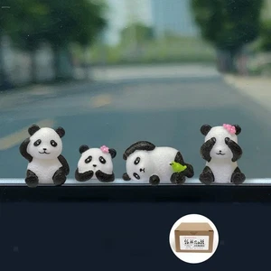 4 Pieces Resin Panda Figurines Miniature Panda Statue Animal Figure - Picture 1 of 7