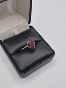 TGGC 10k gold & ruby solitaire ring size O 1/2 - box not included - Picture 1 of 9