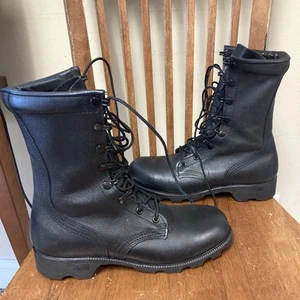 Vintage Altama 7852 Military Combat Boots Black Full Leather Men's Size 7 R NWOT - Picture 1 of 8