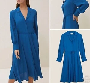 Autograph Shirt Dress size 12 blue long sleeve new without tags - Picture 1 of 21