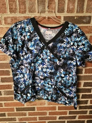 Blusa esfoliante cruzada branca 3xl, azul e preta, 2 bolsos laterais - Imagem 1 de 4