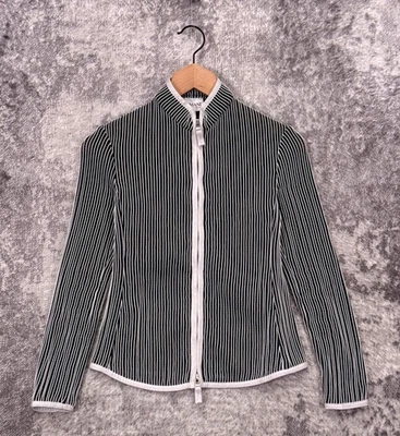 Chaqueta Armani Collezioni 2 Mujer Acanalada Tejida Cremallera Completa Deportiva Ligera Foto 1 de 4