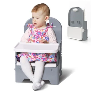 Travel Booster Seat for Kitchen Chair, Portable High Baby Chair with Compact ... - Picture 1 of 7