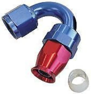Aeroflow AF205-04D Alloy 150 Deg Hose End -4AN Blue Full Swivel Suit Teflon - Picture 1 of 4
