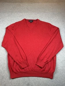 Brooks Brothers Sweater Mens L Red Supima V-neck Cotton Casual Outdoor Preppy - Picture 1 of 5