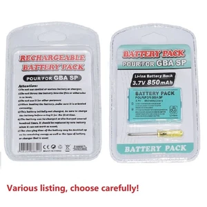 For Gameboy Advance SP Battery Rechargeable 850mAh Nintendo Game Boy GBA + tool - Picture 1 of 18