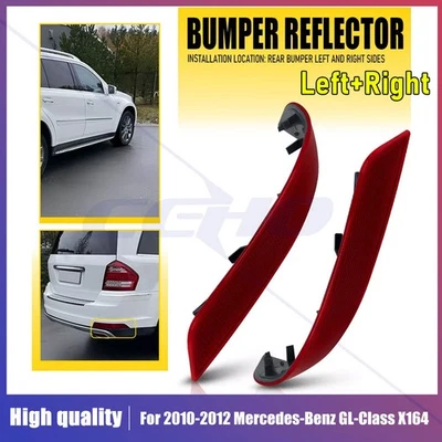 Par de reflectores de parachoques trasero para Mercedes Benz GL GL350 GL500 GL450 GL550 10-2012 Foto 1 de 4