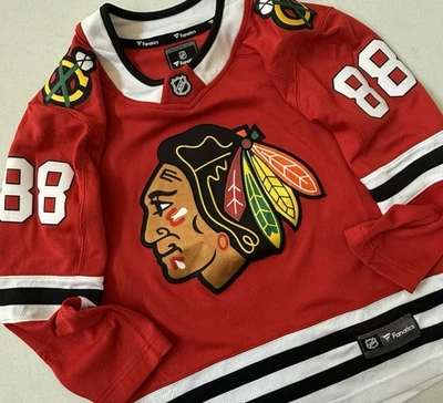 Fanatics Chicago Blackhawks Youth S/M Patrick Kane #88 NHL Jersey Red Hockey - Image 1 of 4