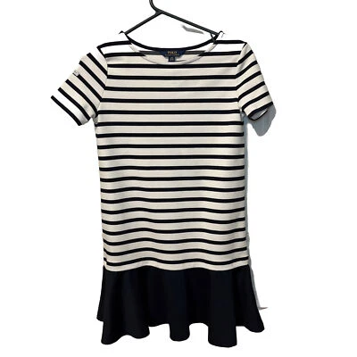 Girls Large 12-14  Striped Ponte Dress Polo Ralph Lauren Tunic That Girl Fun - Image 1 of 4