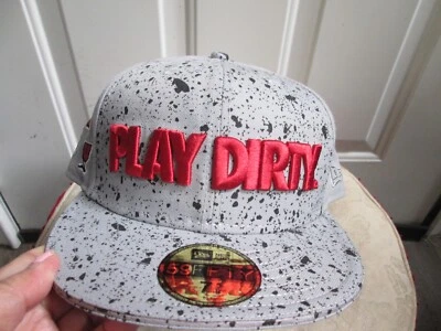 Vintage New Era UNDEFEATED "PLAY DIRTY" GRAY  distressed FITTED hat 7 5/8 - Image 1 of 4