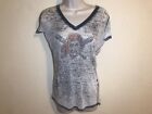 Touch By Alyssa Milano Pittsburgh Pirates Burn-out Bling T-shirt Sz S