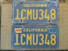 Set of 1990's Blue California License Plates