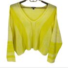 Wild Fable Women's Yellow Cropped V-Neck Knit Shirt Size Xxl Nwot